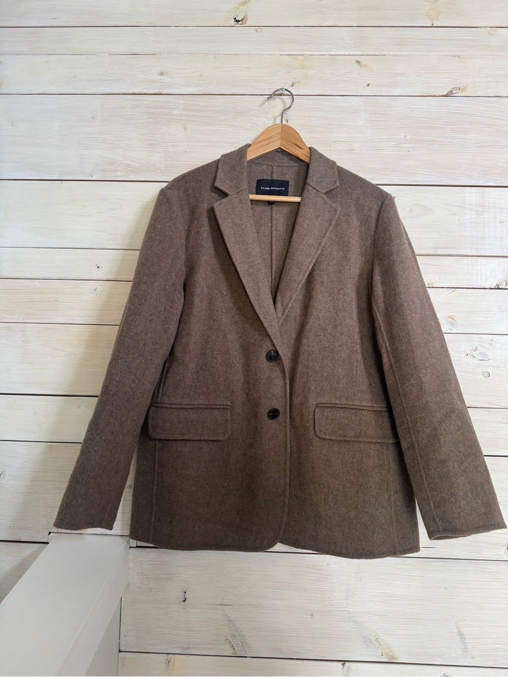 Club Monaco Classic Wool Blend Brown/Taupe Blazer Jacket
